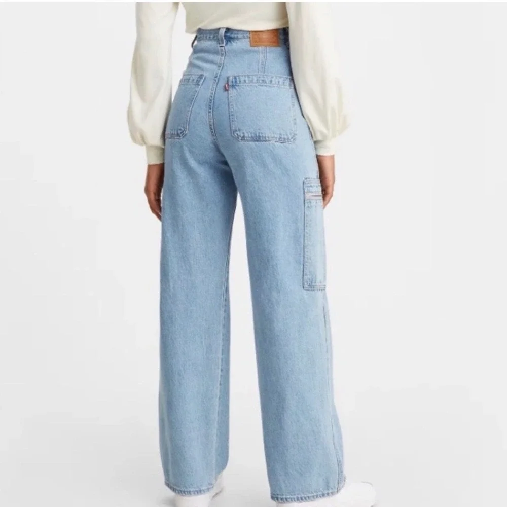 Levi's Utility‎ High Loose Cargo Jeans in Blue Size 27
